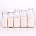 Wholesale square glass milk bottle 8oz 12oz 14oz 32oz glass bottle for milk with Plastic lid